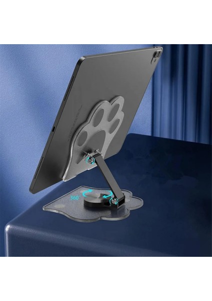 Tablet Tutucu Standı Şeffaf Metal Aparat 360 Dönebilen Katlanabilir fırsatları