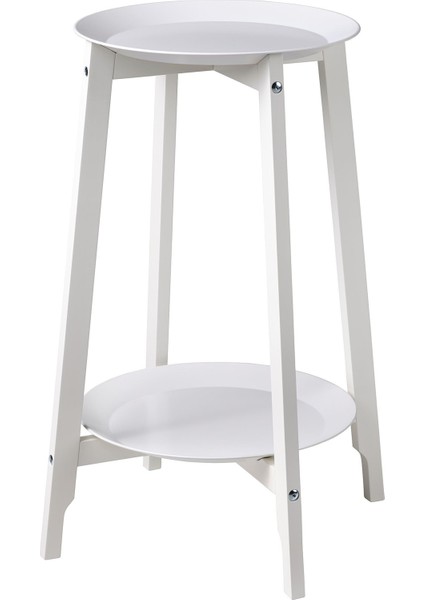 Alpvıde Çiçeklik 71 cm Beyaz Metal Saksılık Iç Dış Mekan Bitki Standı Hafif Dayanıklı Ev Balkon Bahçe Rafı