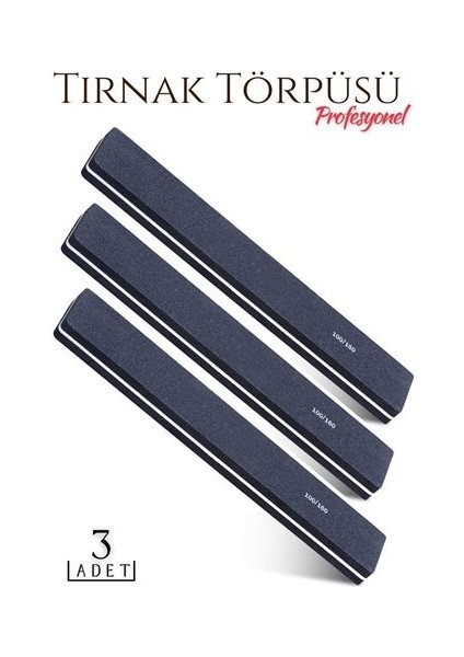 Turk Manikür Pedikür Tırnak Törpüsü 100/180 Grid Profesyonel 3 Adet - GMS1403-3353
