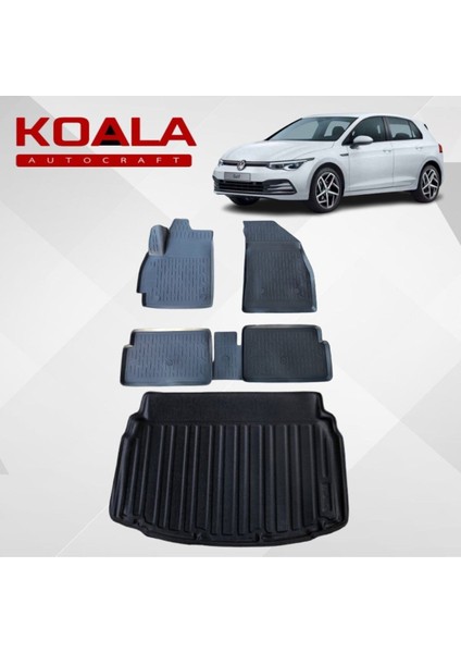 Vw Golf 8.5 8 E Tsi Otomatik (2021+..) ile Uyumlu - Araca Özel Paspas ve Bagaj Havuzu(Alt Kademe)