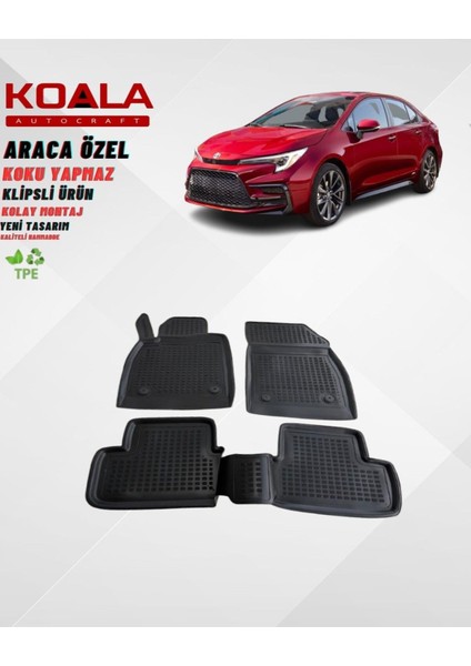 Toyota Corolla Sedan 2019-2025 Araca Özel Havuzlu Paspas