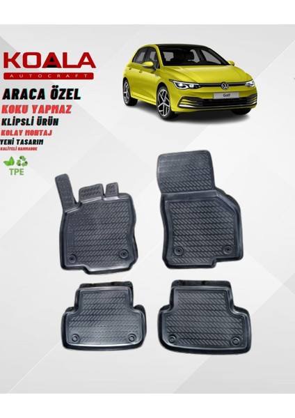 Volkswagen Golf 8.5 8 (Manuel Uyumlu) 2021 Sonrası Uyumlu 3D Havuzlu Paspas