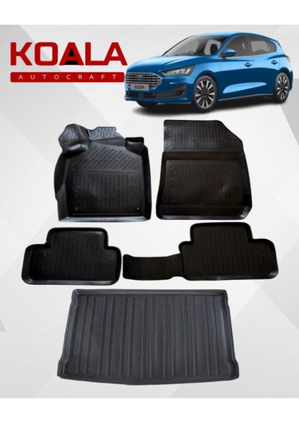 Ford Focus 5 Hatchback Tamir Kitli Bagaj (2018-2025) ile Uyumlu - Araca Özel Paspas ve Bagaj Havuzu