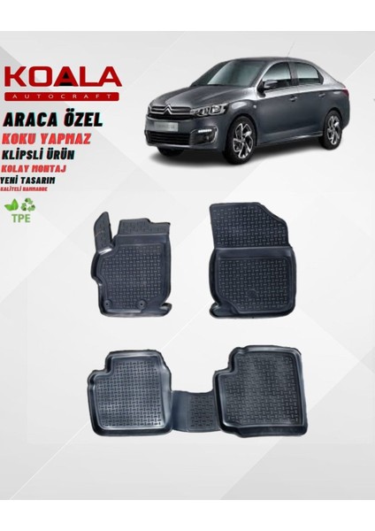 Citroen C-Elysee 2012 Sonrası 3D Havuzlu Paspas