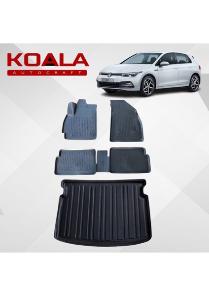 Vw Golf 8.5 8 E Tsi Otomatik (2021+..) ile Uyumlu - Araca Özel Paspas ve Bagaj Havuzu(Üst Kademe)