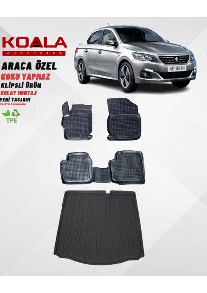 Peugeot 301 (2012 Sonrası) Araca Özel Havuzlu Paspas ve Bagaj Havuzu