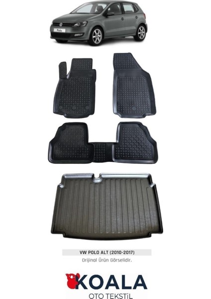Volkswagen Polo 2010-2017 (Alt Bagaj) Trendline-Comfortlıne-Hıghlıne Paspas ve Bagaj Set