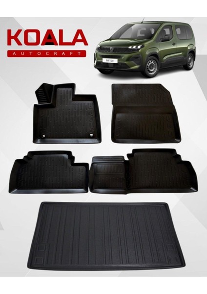 Peugeot Rifter (2019+SONRASI) ile Uyumlu - Araca Özel Paspas ve Bagaj Havuzu