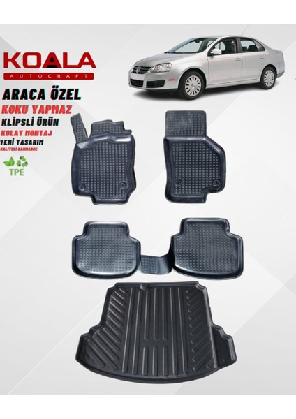 Volkswagen Jetta (2005-2010) Araca Özel Paspas ve Bagaj Havuzu