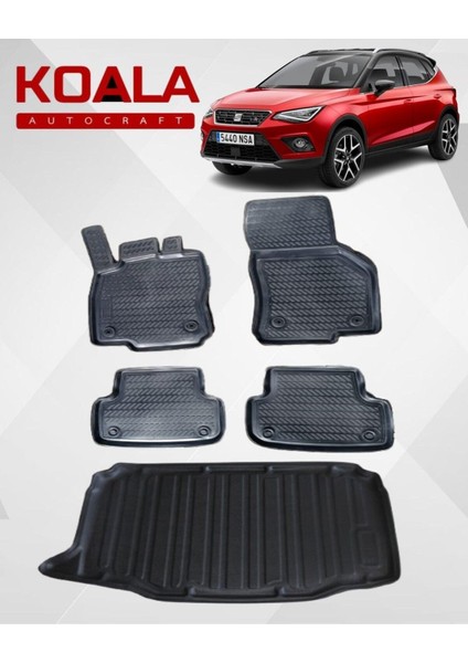Seat Arona (2017+SONRASI) ile Uyumlu - Araca Özel Paspas ve Bagaj Havuzu (Bagajın Alt Kademesi Için)
