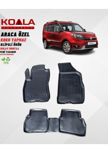 Fiat Doblo 2010-2023 Araca Özel Havuzlu Paspas
