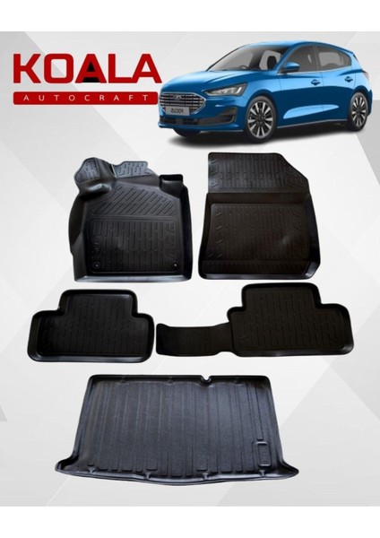 Ford Focus 5 Hatchback Ince Stepne Bagaj (2018-2025) ile Uyumlu - Araca Özel Paspas ve Bagaj Havuzu