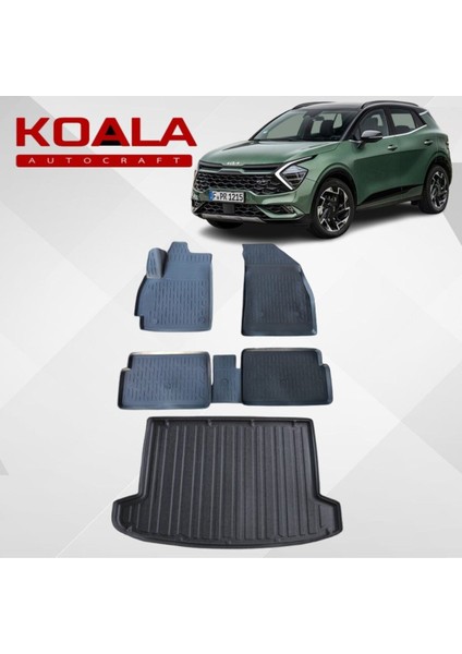 Kia Sportage (2022+..) ile Uyumlu - Araca Özel Paspas ve Bagaj Havuzu