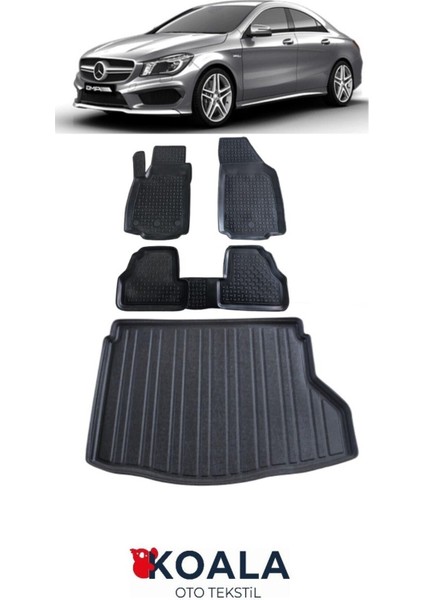Mercedes Cla 2013-2018 Arası Araca Özel 3D Koala Havuzlu Paspas ve Bagaj Havuzu