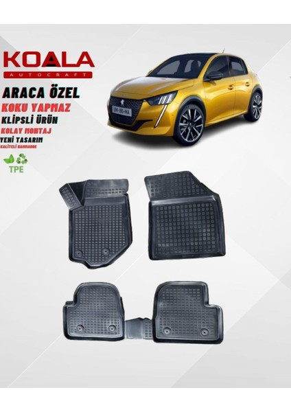 Peugeot 208 (2021-2025) 3D Araca Özel Havuzlu Paspas