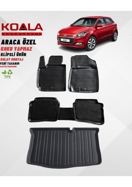 Hyundai I20 Paspas 2015 2020 Arası 3D Havuzlu Paspas ve Bagaj Havuzu