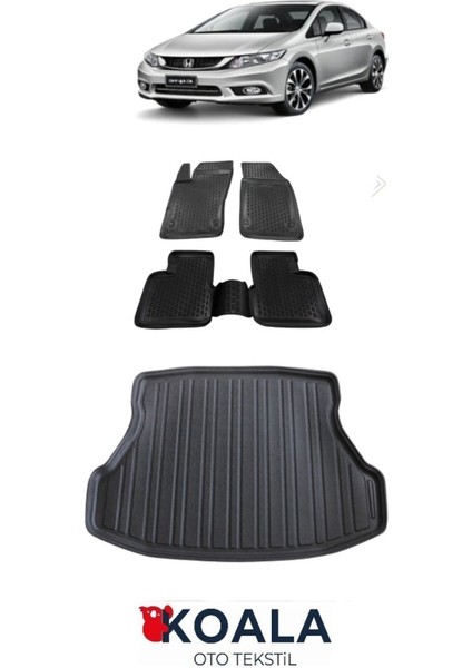 Honda Civic Fb7 Havuzlu Paspas ve Bagaj Havuzu 2012 2016