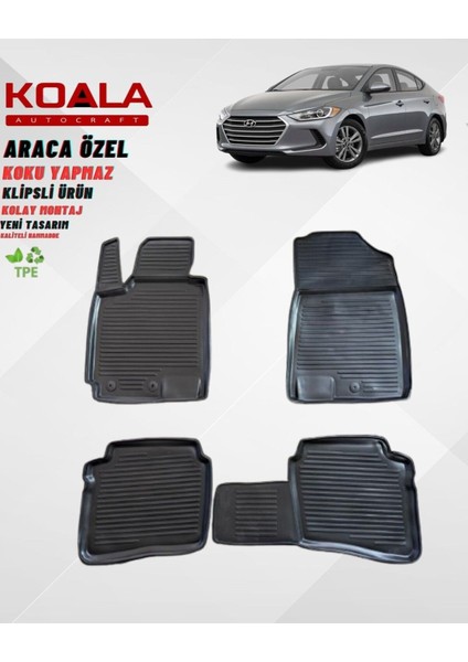 Hyundai Elantra 2016-2019 Araca Özel Paspas