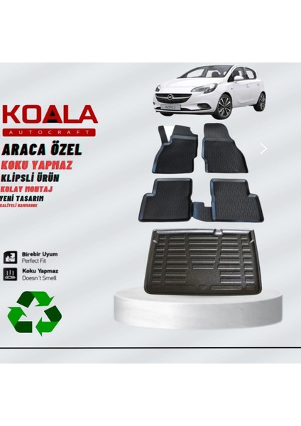 Opel Corsa E Havuzlu Paspas ve Bagaj Havuzu (2015 2019 )