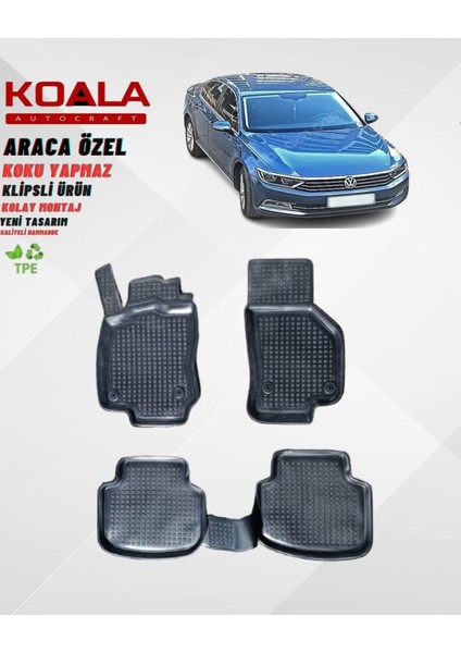 Volkswagen Passat B8 (2015-2024) Araca Özel Havuzlu Paspas