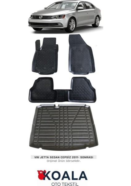 Volkswagen Jetta (2011-2019) Koala Havuzlu Paspas ve Bagaj Havuzu