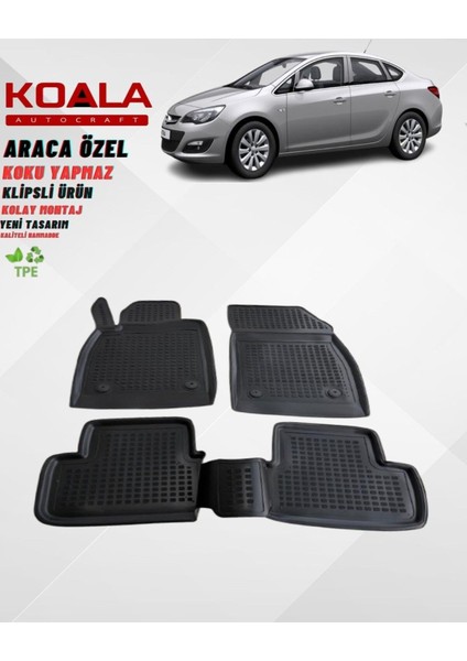 Opel Astra J Hatchback ve Sedan Uyumlu 2010-2019 3D Havuzlu Paspas