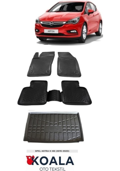 Opel Astra K Hatchback Havuzlu ve Paspas Bagaj Havuzu Set 2015 2021