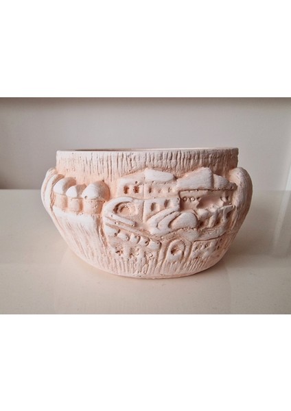 Kapadokya Ürgüp Göreme Ortahisar Kaya Evleri, Peri Bacaları 12CM Saksı Silikon Kalıp K-762