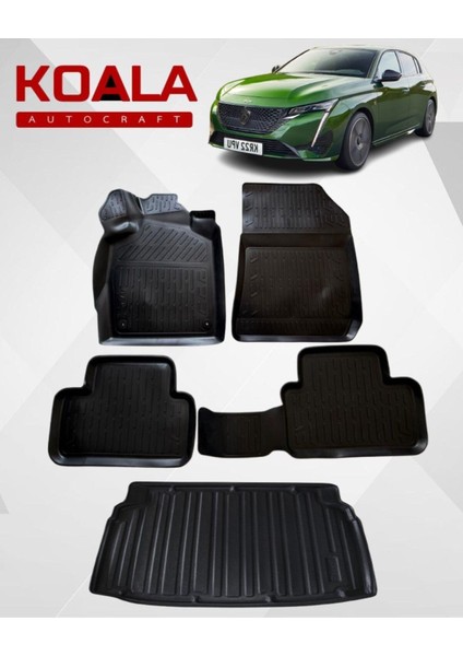 Peugeot 308 (2022+SONRASI) ile Uyumlu - Araca Özel Paspas ve Bagaj Havuzu