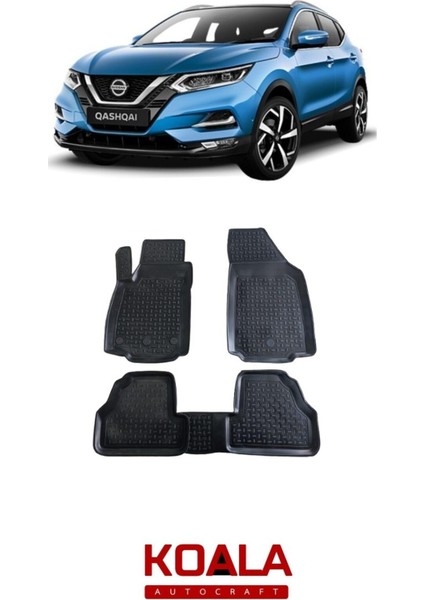 Nissan Qashqai 2014-2021 Arası Uyumlu 3D Araca Özel Koala Havuzlu Paspas