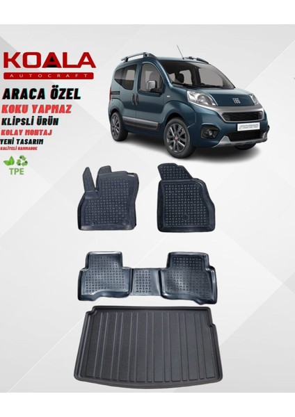 Fiat Fiorino 2008 Sonrası 3D Havuzlu Paspas 3D Bagaj Havuzu Seti