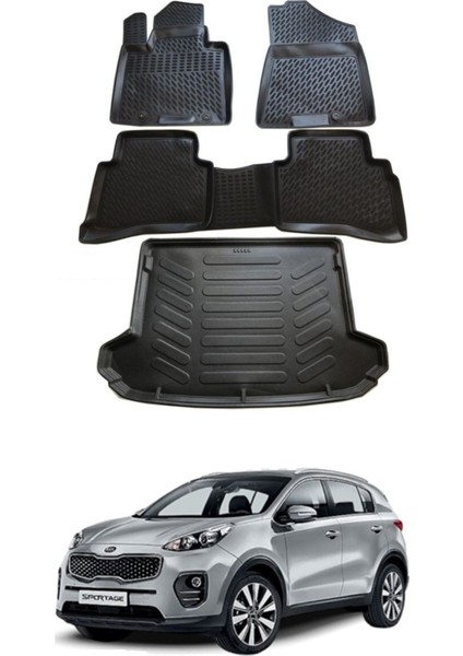 Kia Sportage Yeni Kasa 3D Paspas 2016-2020 Arası Bagaj Havuzu 3D Ikili Set