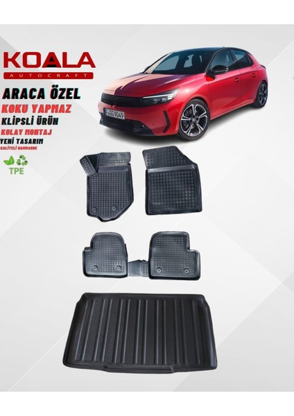 Opel Corsa F 2020-2025 3D Paspas Bagaj Havuzu Seti
