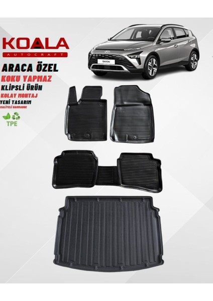 Hyundai Bayon Paspas 2021 Sonrası Uyumlu 3D Havuzlu Paspas ve Bagaj Havuzu