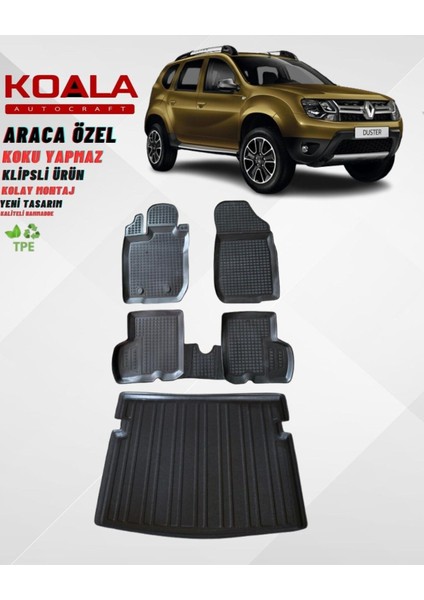 Dacia Duster 4x4 2010-2017 Havuzlu Paspas ve Bagaj Havuzu
