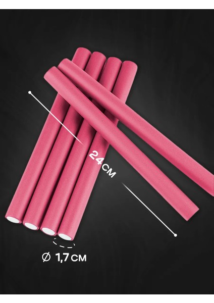 Sosis Latex Bigudi - Isısız Saç Bigudisi 8 ve 18 mm 20 Adet 721916