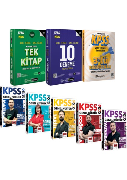 2026 Kpss Lisans Karma Set(Tüm Dersler Konu Anlatımı-Çözümlü 10 Deneme-Çözümlü Soru Bankası)