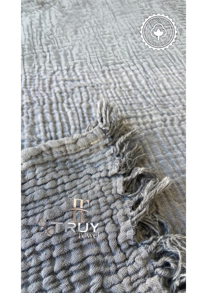 &100 Pamuk Müslin Battal Boy Antrasit Gri 260X230 - Antrasit Gri modelleri