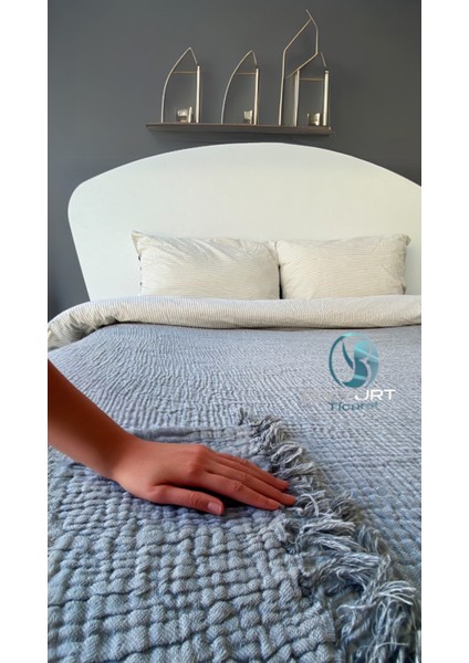 &100 Pamuk Müslin Battal Boy Antrasit Gri 260X230 - Antrasit Gri indirimleri