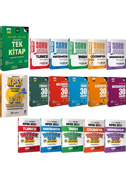 2026 Kpss Gygk Lisans Karma Set:konu Anlatımı-Soru Bankası-Çözümlü 30 Deneme-Çek Kopart Yaprak Test