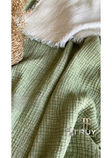 %100 Pamuk Müslin Çift Kişilik Yorgan Çağla Yeşili 220X240 - Çağla Yeşili indirimleri