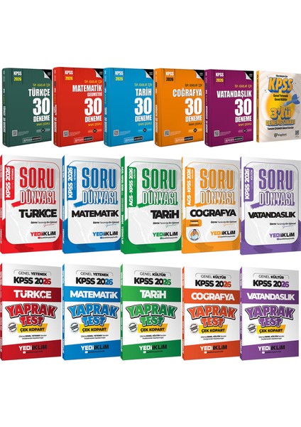 2026 Kpss Gygk Lisans Karma Set:tüm Dersler Soru Bankası-Çözümlü 30 Deneme-Çek Kopart Yaprak Test