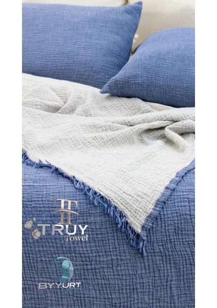 %100 Pamuklu Tek Kişilik Pike Indigo Mavi 160X230 - Indigo Mavi indirimleri