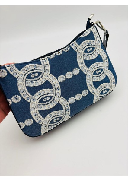 Deri Saplı Kumaş Çanta