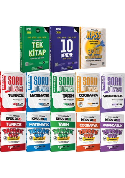2026 Kpss Gygk Lisans Karma Set:konu Anlatımı-Soru Bankası-Çözümlü 10 Deneme-Çek Kopart Yaprak Test