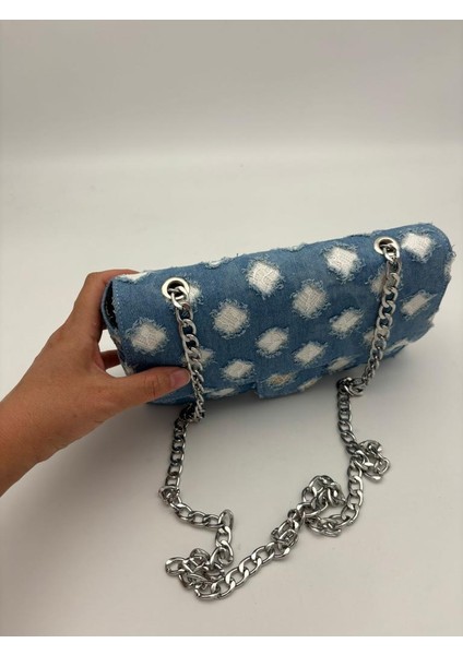 Kot Kumaş Çanta, Denim Çanta Zincirli