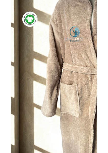 %100 Pamuk Havlu Kumaş Bornoz Açık Kahverengi L/xl - Sütlü Kahverengi fiyatları