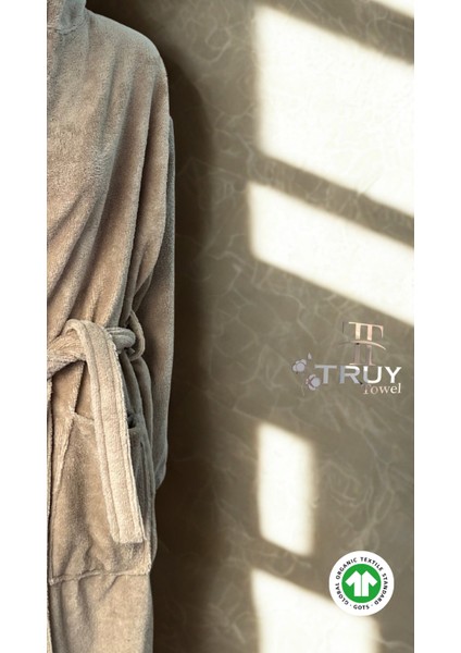 %100 Pamuk Havlu Kumaş Bornoz Açık Kahverengi L/xl - Sütlü Kahverengi modelleri