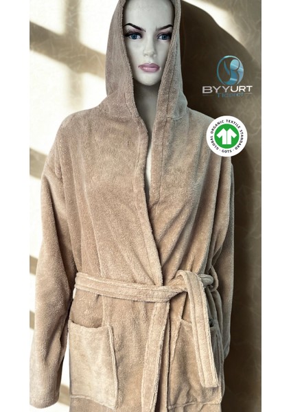 %100 Pamuk Havlu Kumaş Bornoz Açık Kahverengi L/xl - Sütlü Kahverengi fırsatları