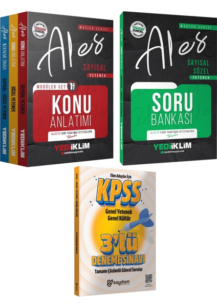 2026 Ales Master Serisi 3 Kitap(Sözel-Sayısal Yetenek Konu Anlatımı+5 Deneme)-Soru Bankası-3 Deneme